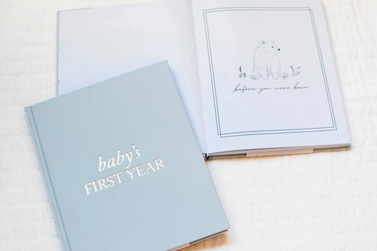 Baby's First Year Memory Book & Photo Album Sky Blue