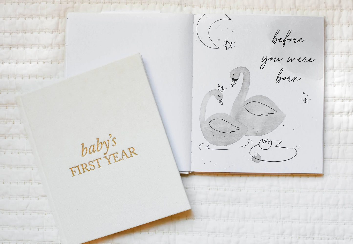 Baby's First Year Memory Book & Photo Album Cream