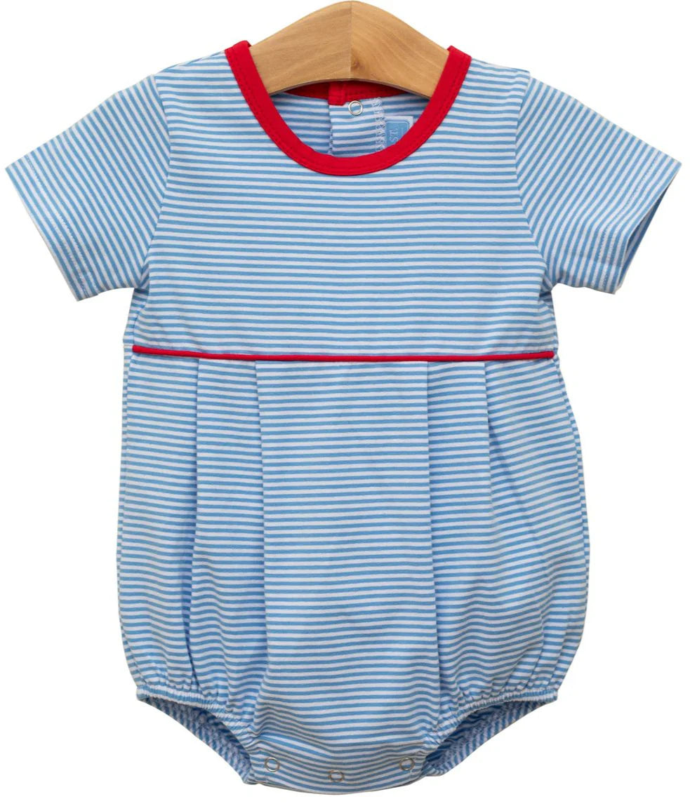 Bentley Bubble- Cornflower Stripe/Red