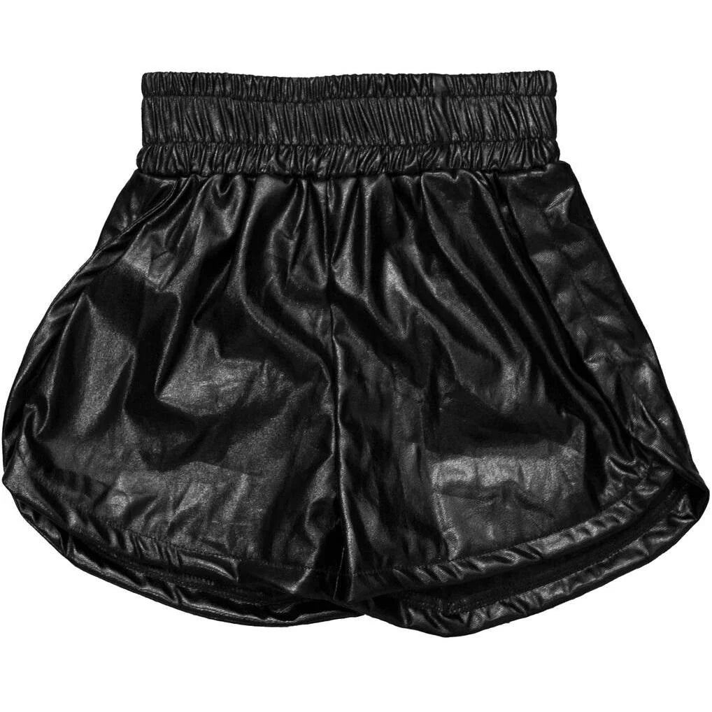 Black Metallic Kid Shorts