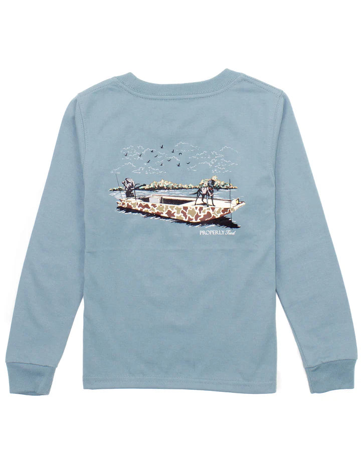 Boys Boat Ride Long Sleeve Steel Blue