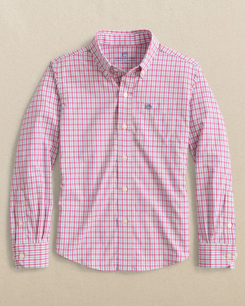 Boys Intercoastal Broad Creek Sport Shirt Long Sleeve Very Berry
