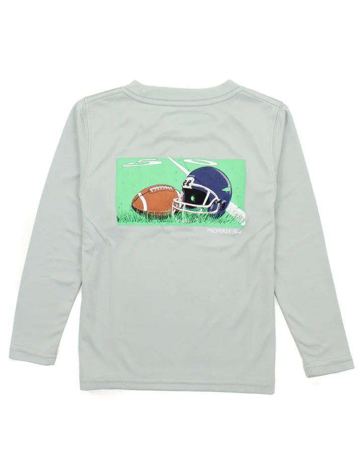 Boys Performance Tee Long Sleeve Gametime Chrome Grey