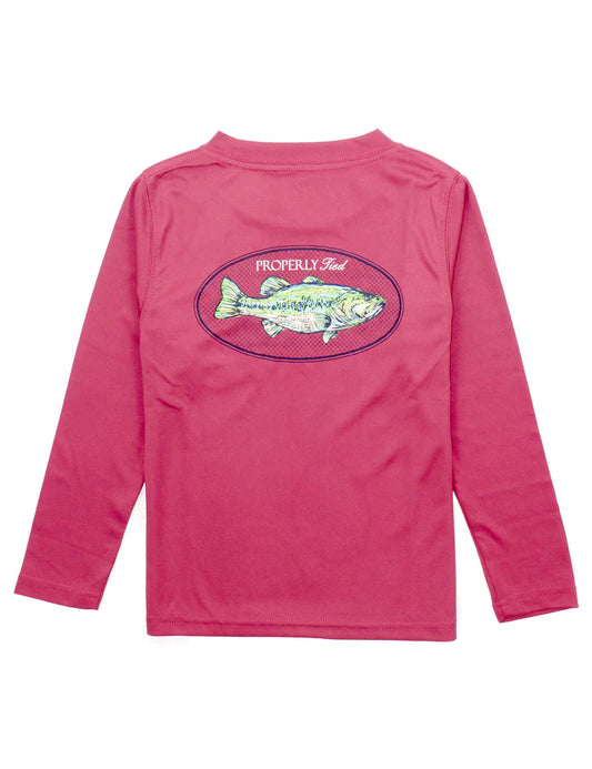 Boys Performance Tee Long Sleeve Bass Cayenne