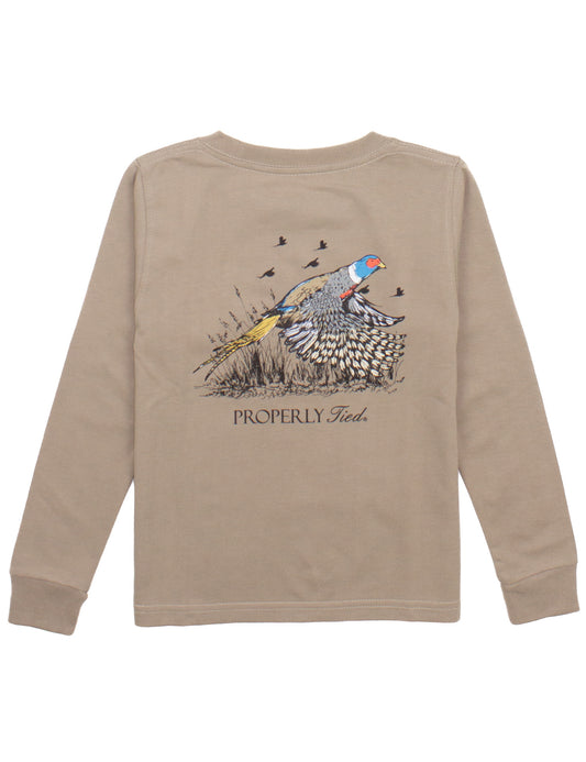 Boys Pheasant LS T-Shirt Sand