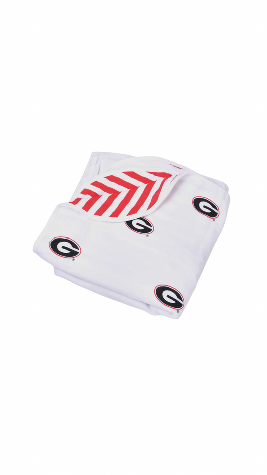 University of Georgia Toddler Muslin Four Layer Blanket
