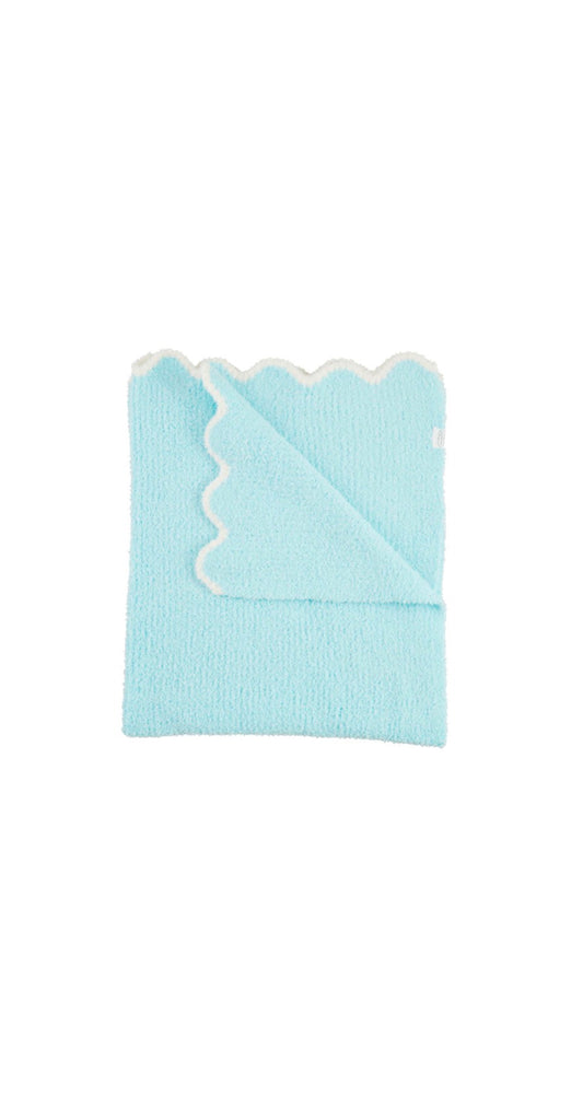 Blue Scallop Chenille Blanket