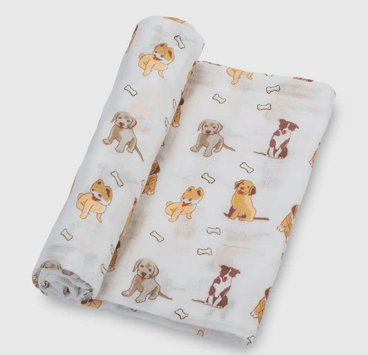 Woof Woof Baby Muslin Swaddle Blanket