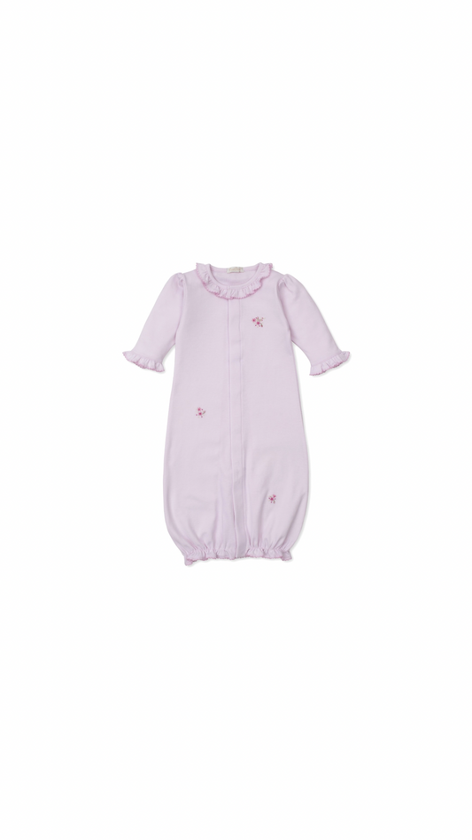 Pink SCE Rose Blooms Conv. Gown w/ Hand Emb