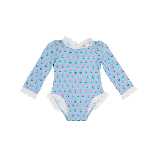 Sarasota Surf Suit Holly Hills Hand Block with Worth Avenue White