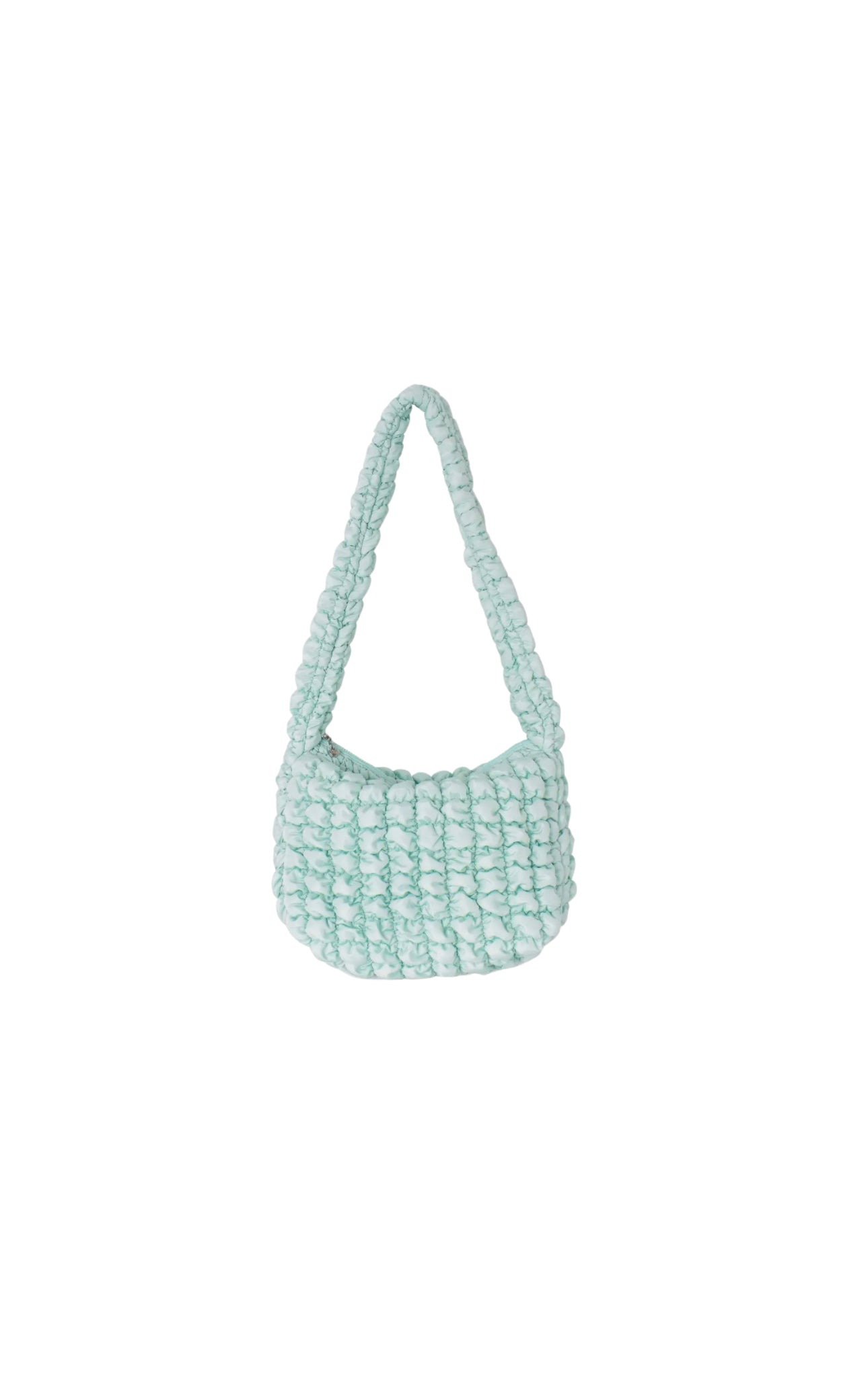 Quilted Scrunchies Hobo Sling Bag Light Aqua Scrunch