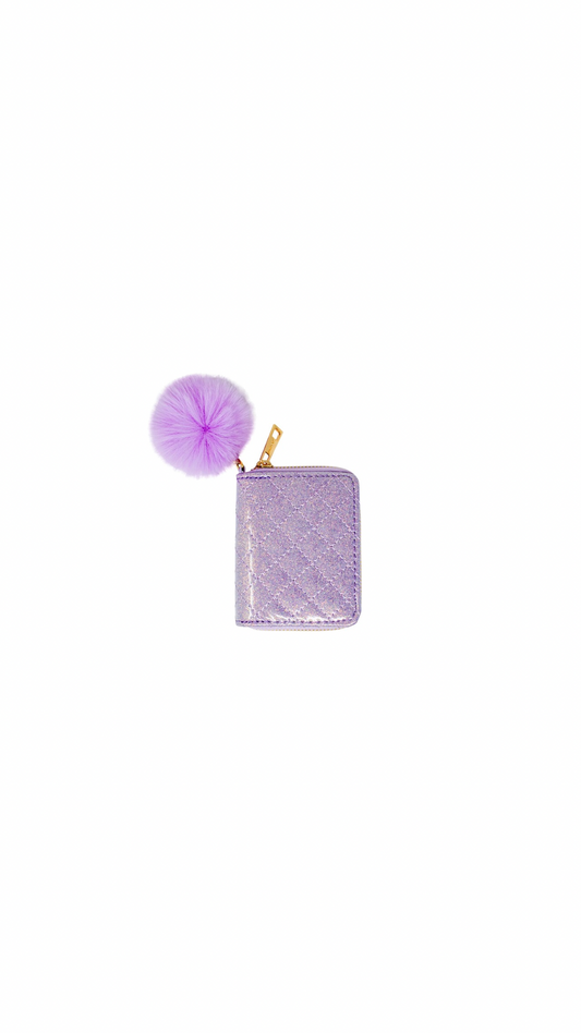 Girls Sparkle Quilted Wallet Baby Purple
