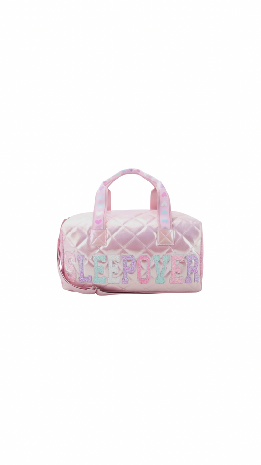 'sleepover' Metallic Quilted Large Duffle Bag
