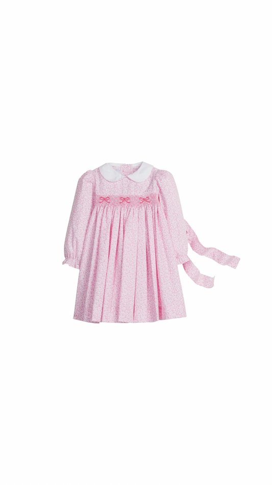 Smocked Natalie Dress - Pink Vinings