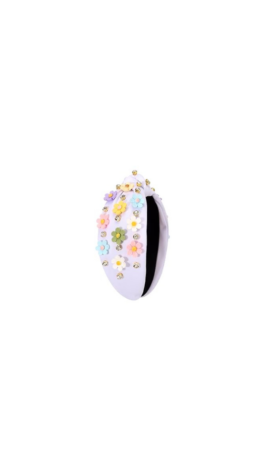 Flower White/Gold Headband