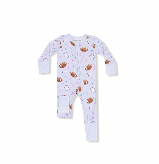 Touchdown Time - Lavender - 2 Way Zipper Romper
