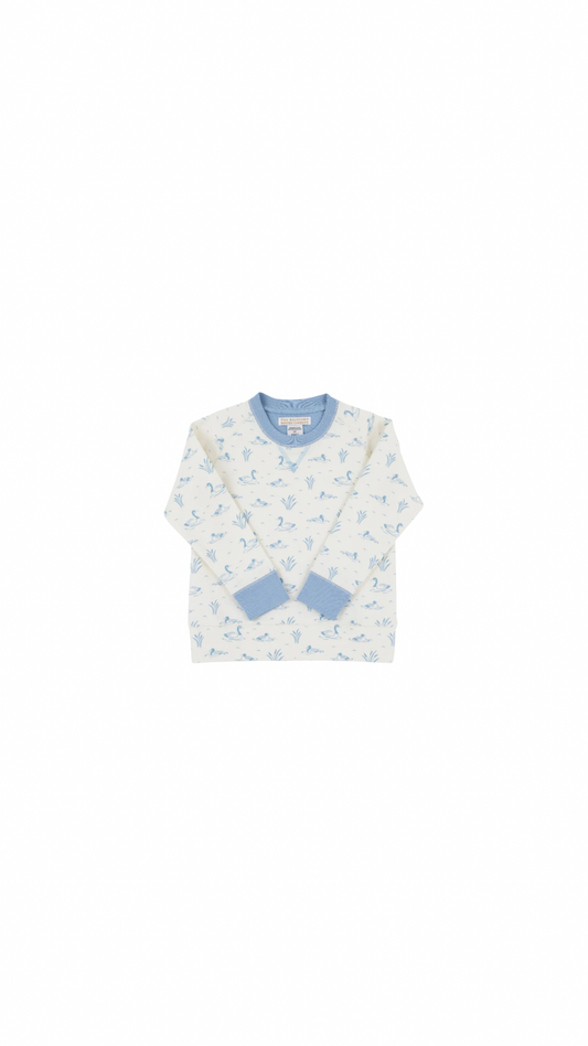 Cassidy Comfy Crewneck - French Terry Quack Honk (Palmetto Pearl/Berrin)