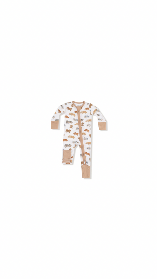 Neutral Pups - 2 Way Zipper Romper