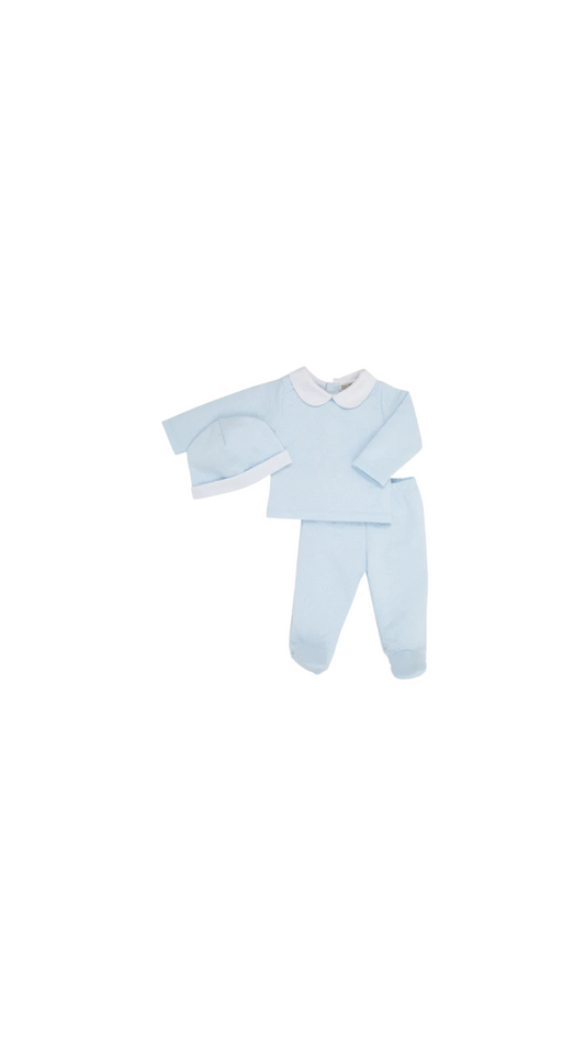 Harts Hold Me Set - Pima Jacquard Buckhead Blue/Worth Ave White