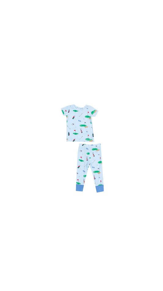 Golf Things Blue Short Sleeve Loungewear Set