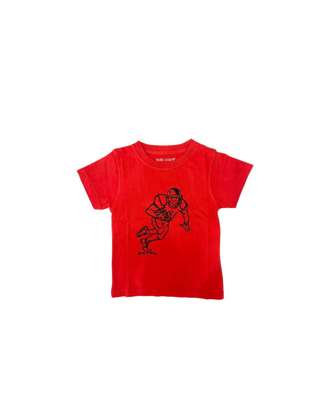 Short Sleeve Red/Black Football Player T-Shirt