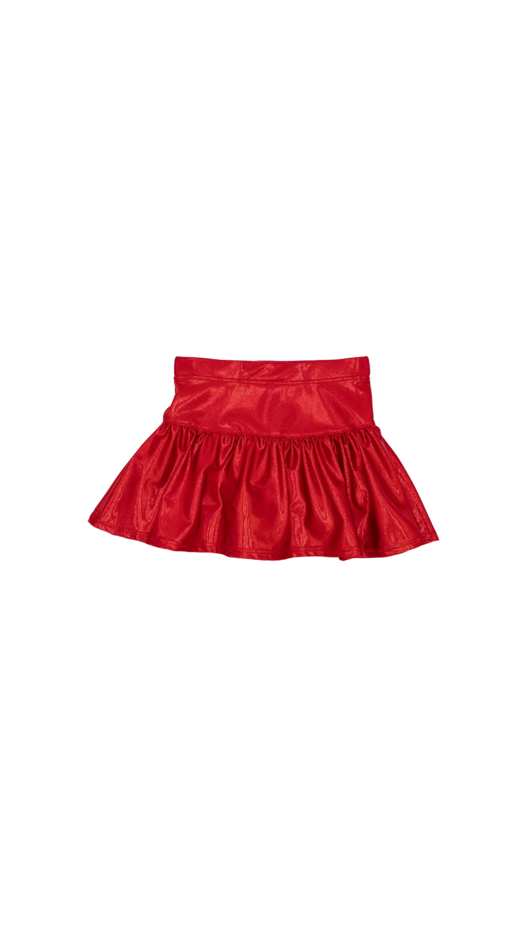 Gathered Skort In Red Shimmer