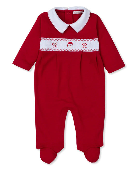 CLB Holiday Medley Footie w/ Hand Smocking Red Boy