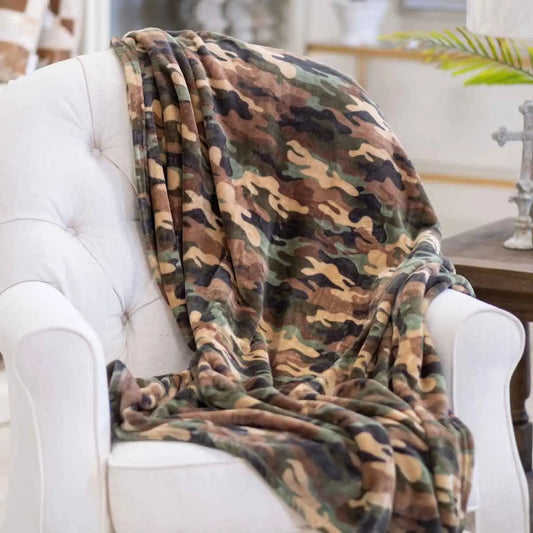 Camouflage Throw Green/Brown 50x60