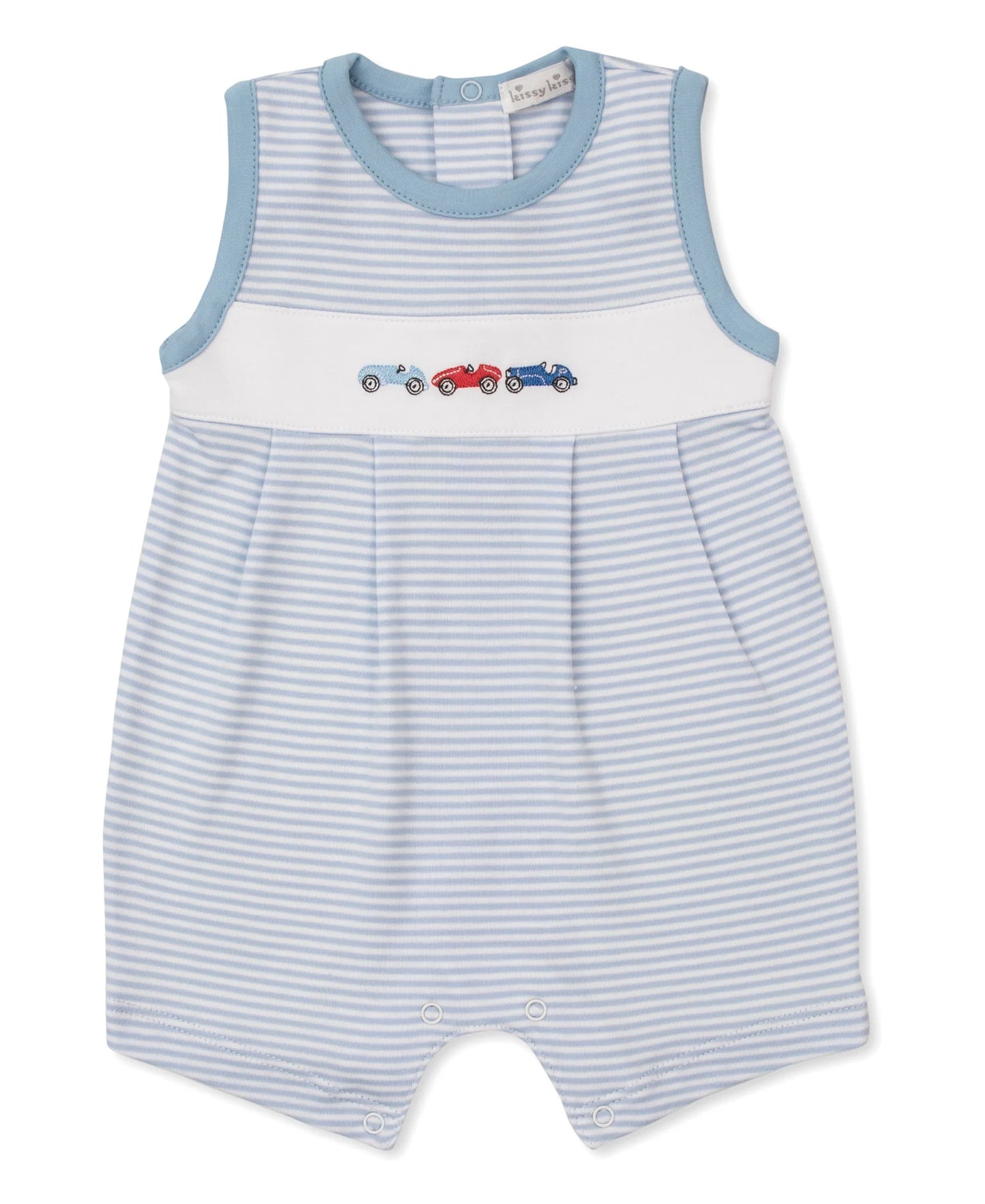 Car Central Stripe Sleeveless Playsuit Light Blue