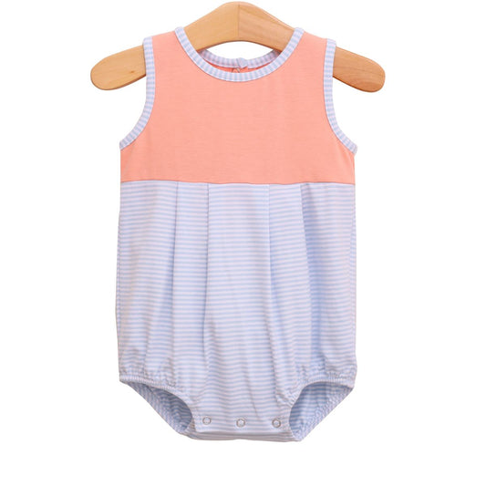 Charlie Bubble- Light Blue Stripe/Coral