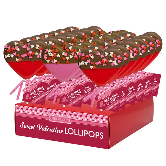 Choc-Dipped Confetti Heart Shaped Lollipops