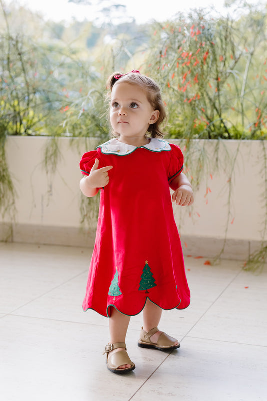 Christmas Tree Bryar Dress Red Cord