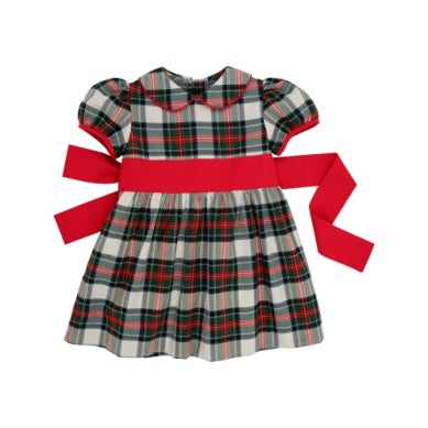 Cindy Lou Sash Dress Aiken Place Plaid/Richmond Red