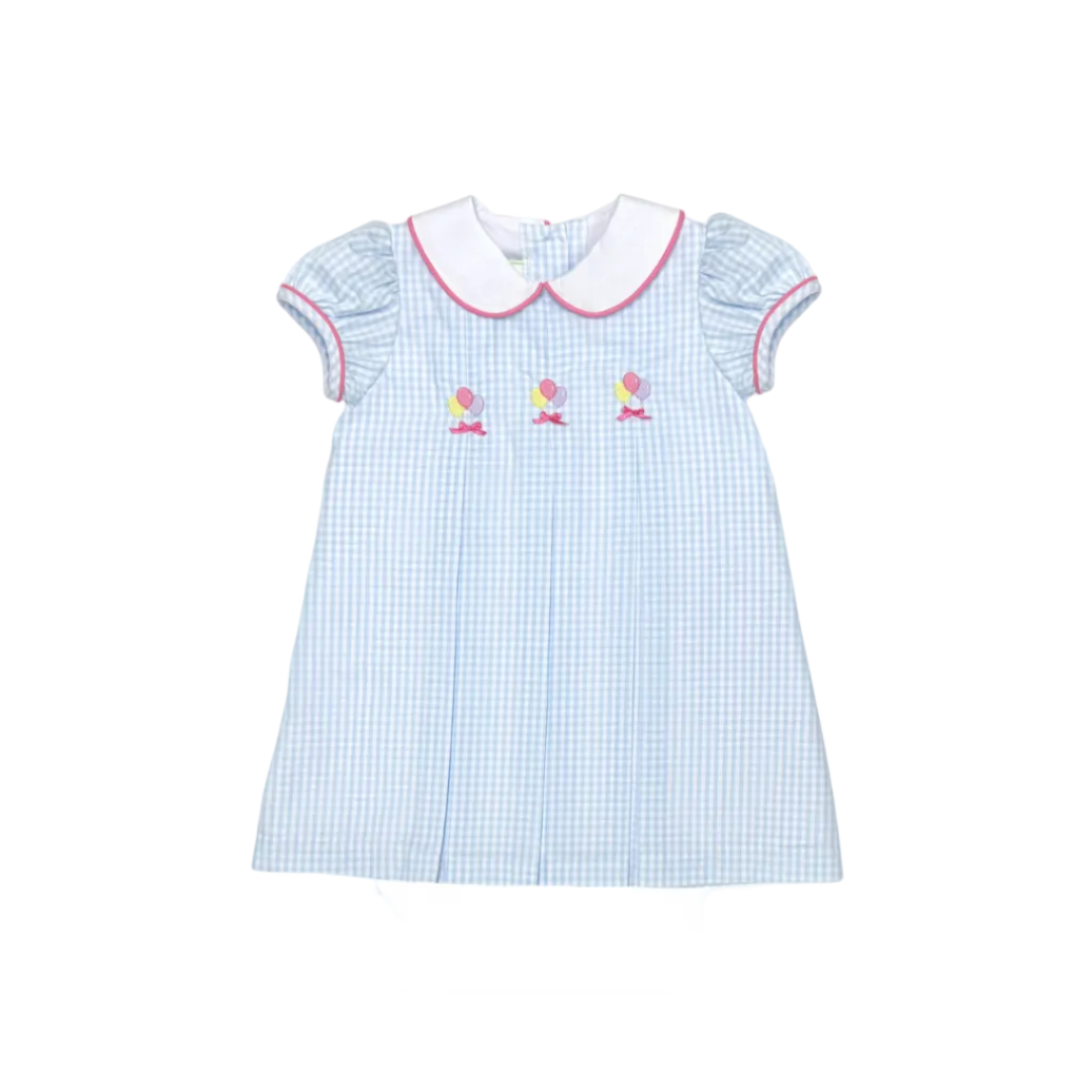 Birthday Camilla Dress, Light Blue Medium Gingham