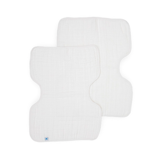 Cotton Muslin Burp Cloth 2 Pack - White