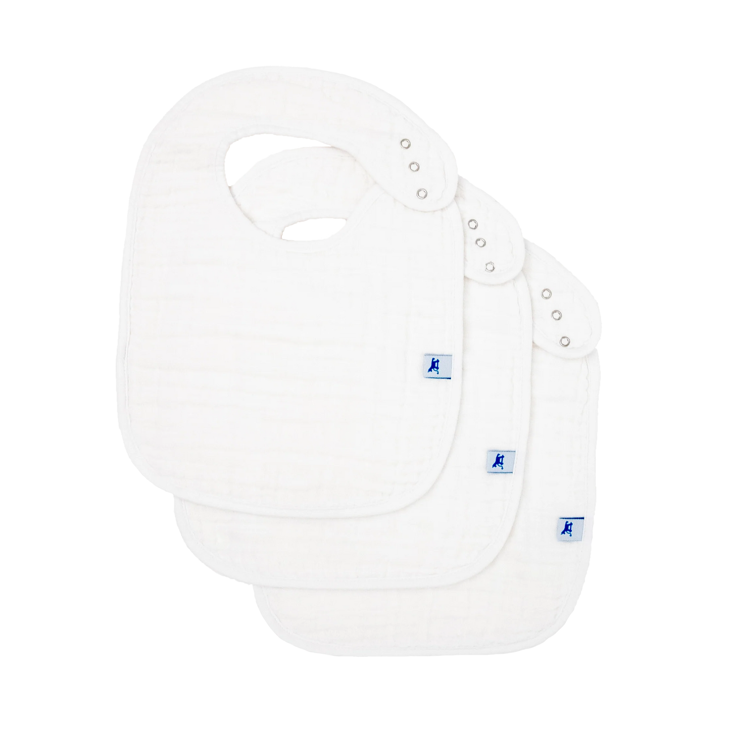 Cotton Muslin Classic Bib 3 Pack - White