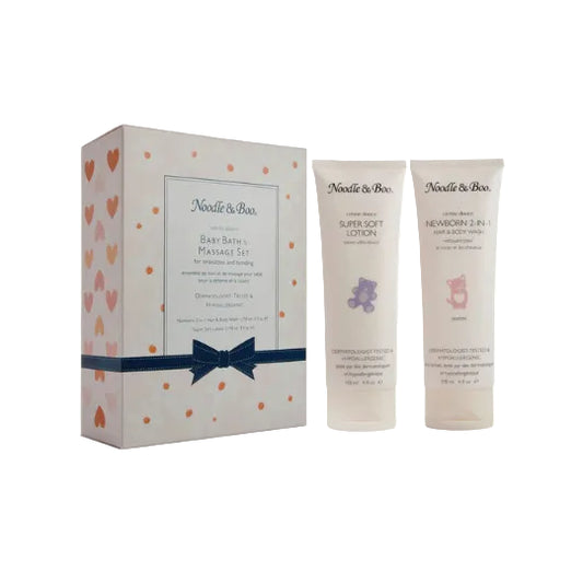 Baby Bath & Massage Gift Set - Heart and Daisies