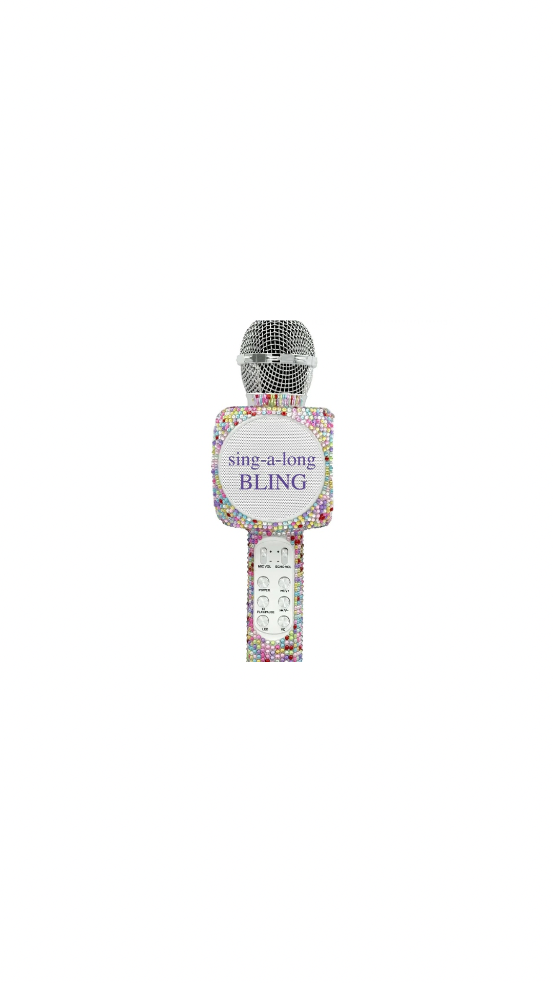 Confetti Bling Karaoke Microphone & Bluetooth Speaker