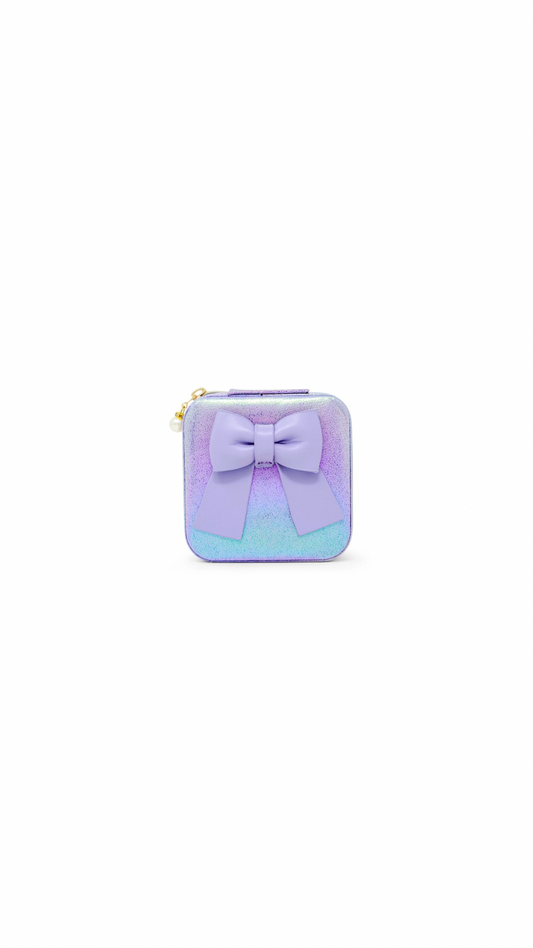 Shiny Jumbo Bow Jewelry Box Purple