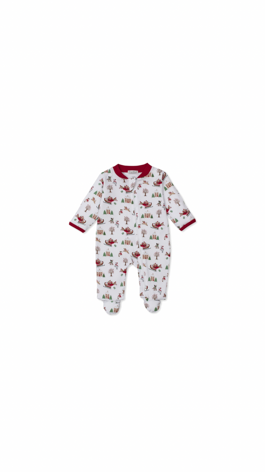Multi PJs Up Up & Away Santa Pups Footie w/ Zip