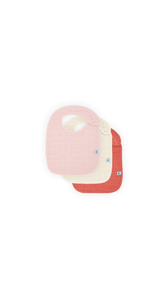 Cotton Muslin Classic Bib 3 Pack - Light Pink