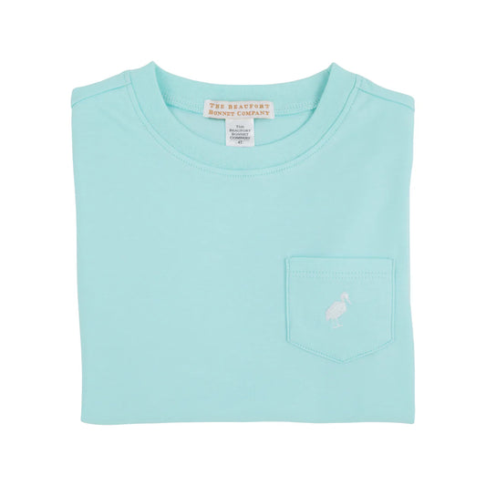 Carter Crewneck-Pocket Edisto Egg Blue/Worth Avenue White