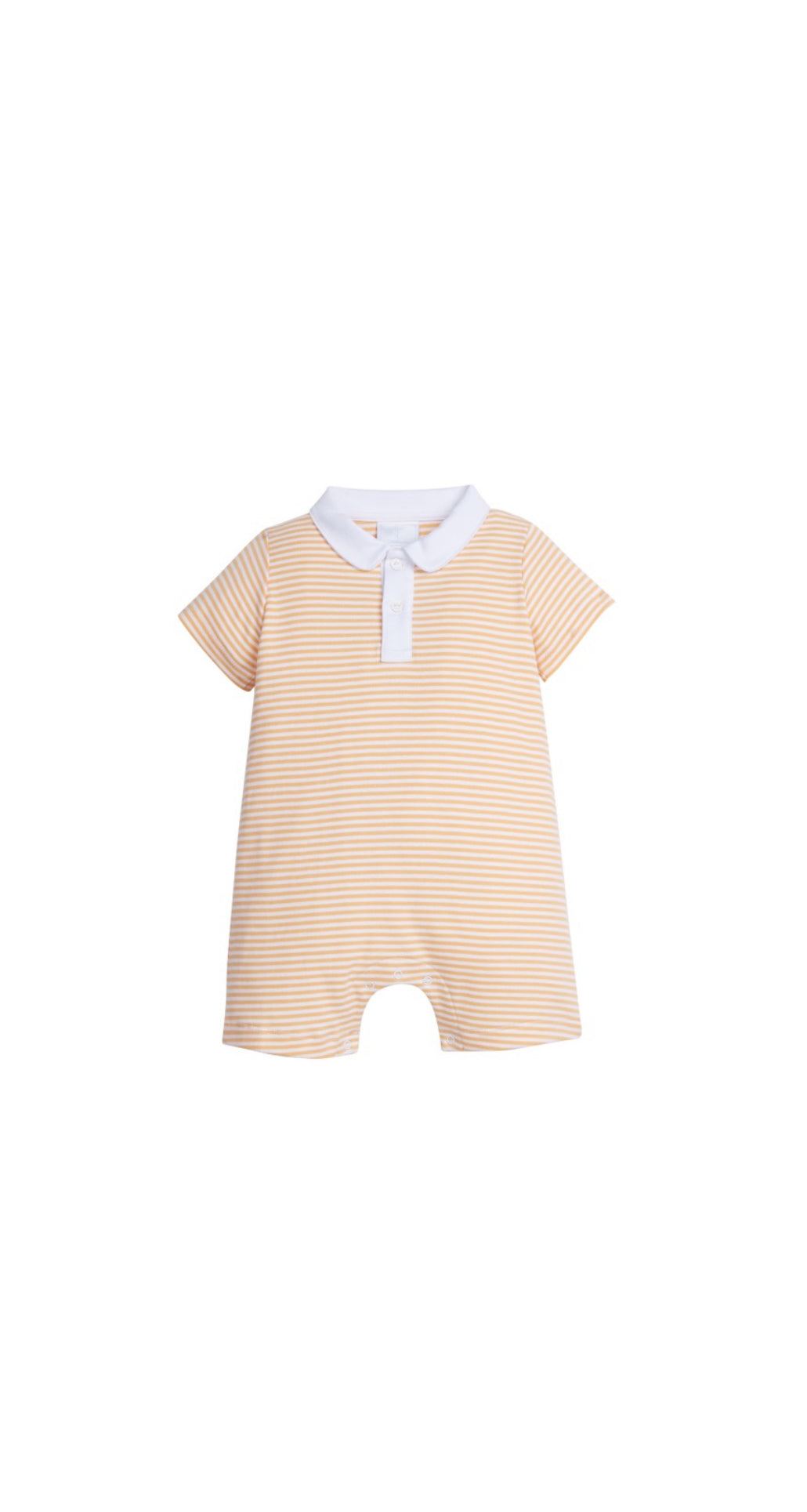 Peter Pan Polo Romper - Melon Stripe