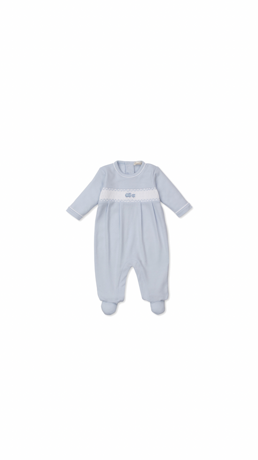 Light Blue CLB Fall Medley Footie w/ Hand Smock