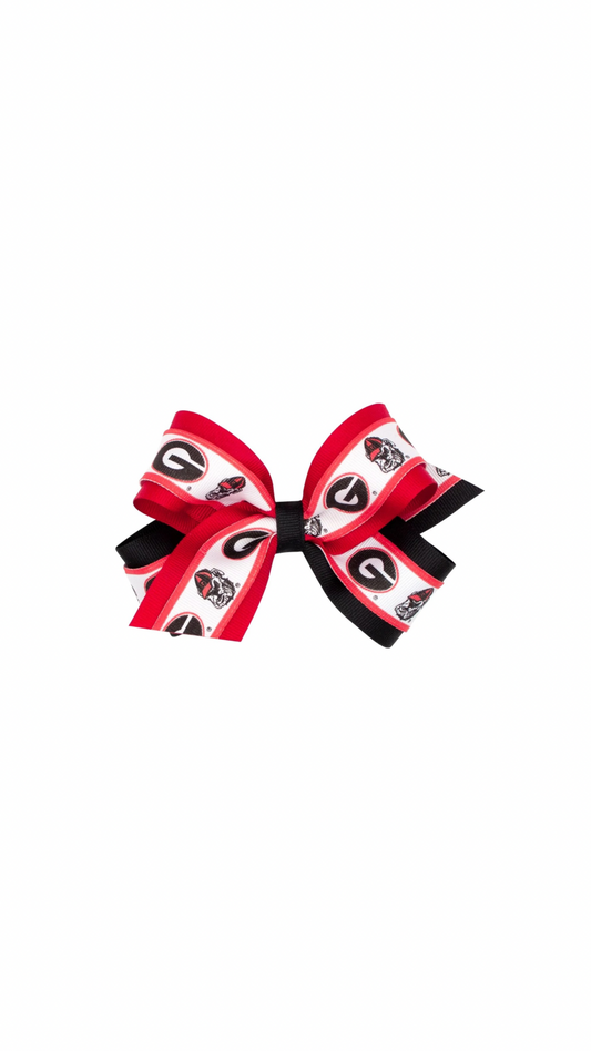 Medium Logo Print Grosgrain Overlay Bow - GEORGIA