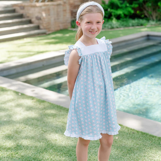 Caroline Girls' Dress - Seaside Starfish