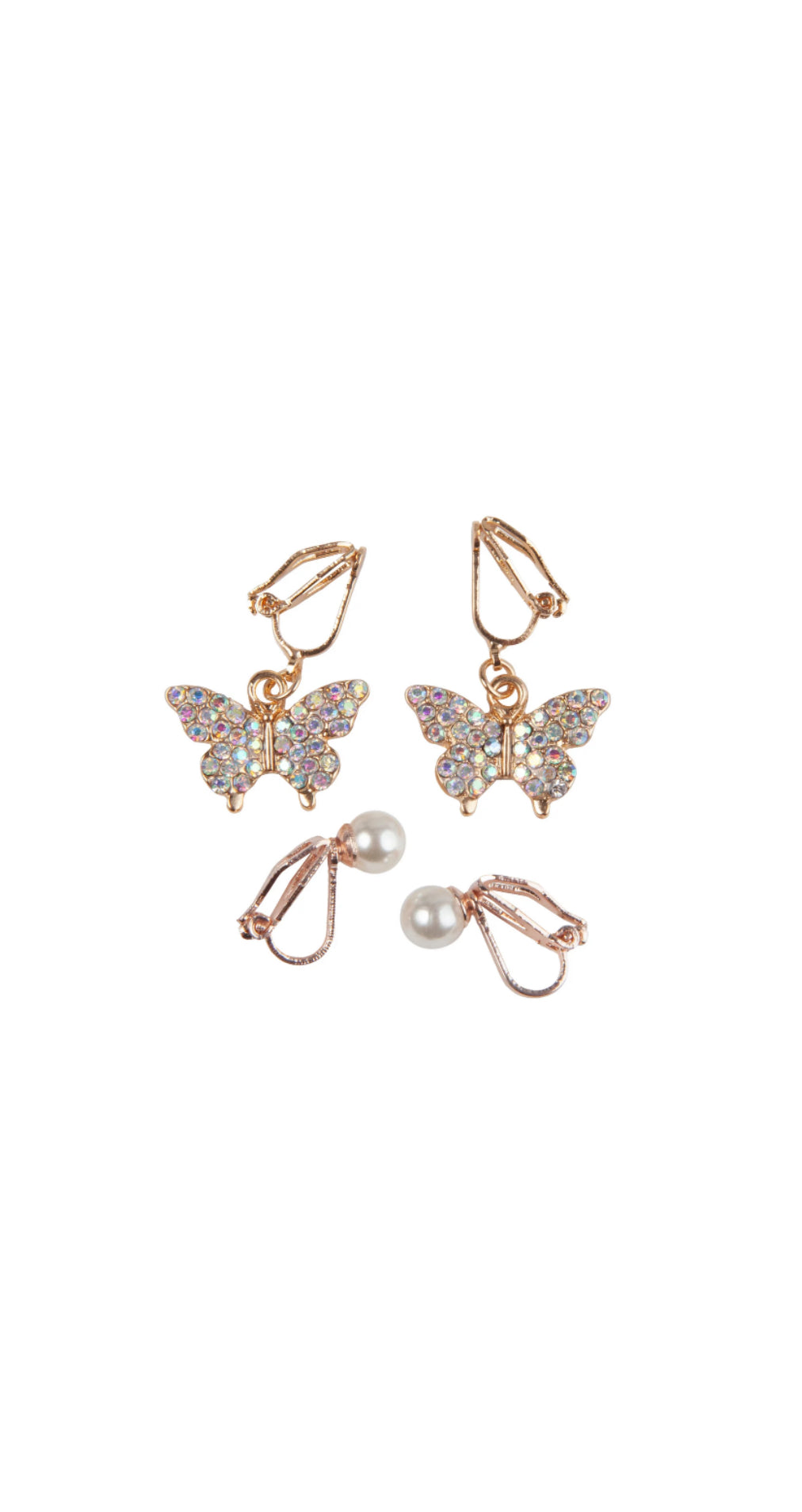 Boutique Butterfly Clip On Earrings, 2 Set