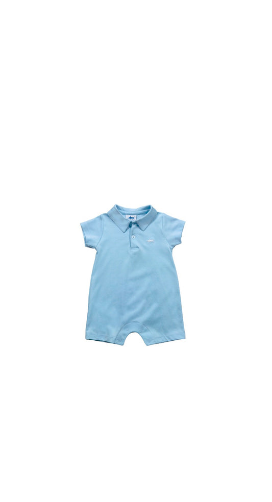 SBC Signature Pima Polo Romper, Light Blue