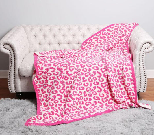 Animal Print Blanket Hot Pink