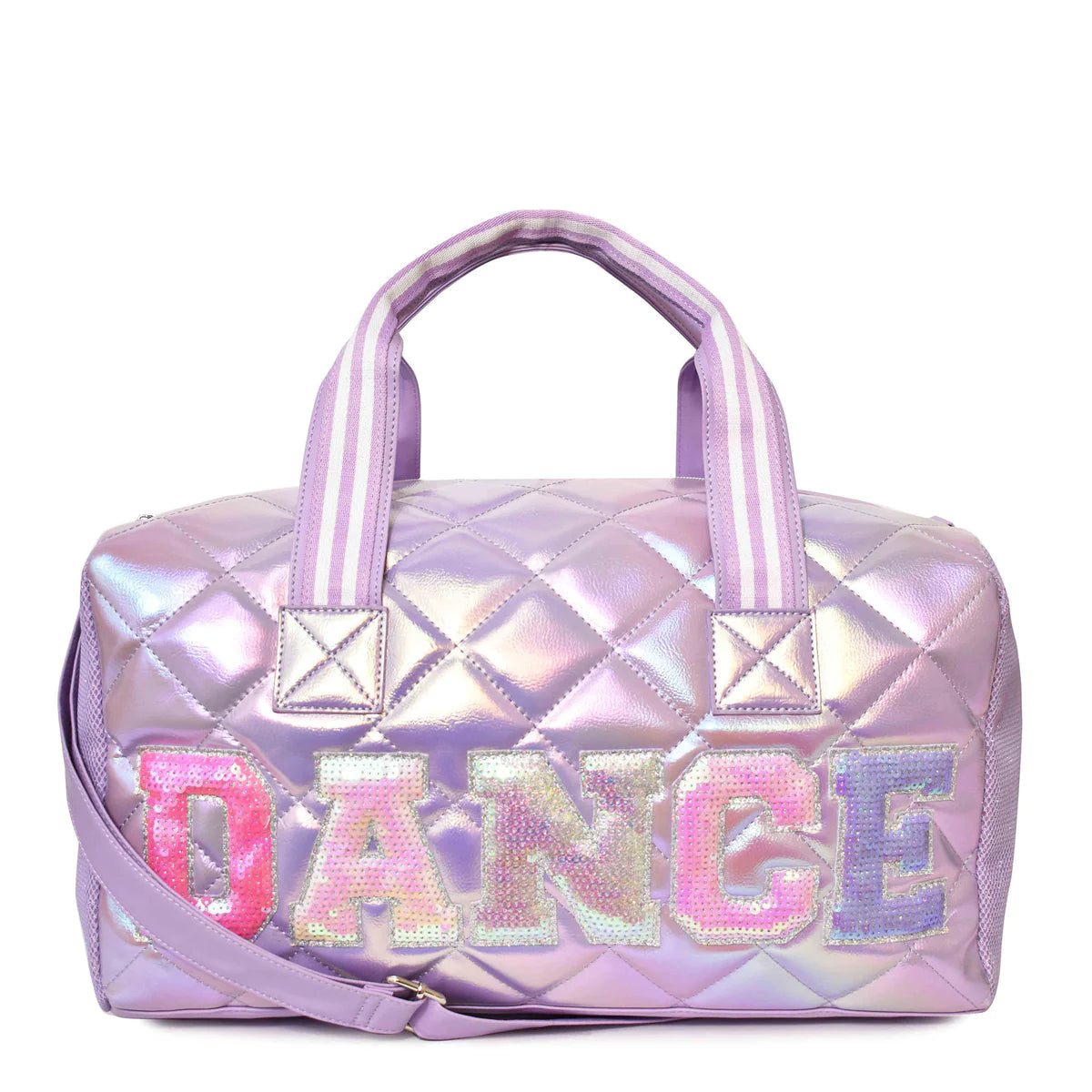 'Dance' Sequins Metallic Quilted Large Duffle Bag